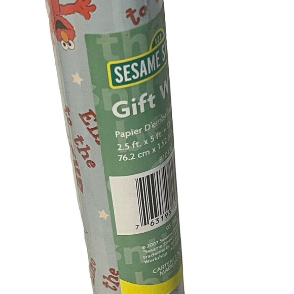 Sesame Street Elmo Wrapping Paper Gift Wrap Roll Fire Engine 12.5 Sq Ft 2007 New - Picture 13 of 16